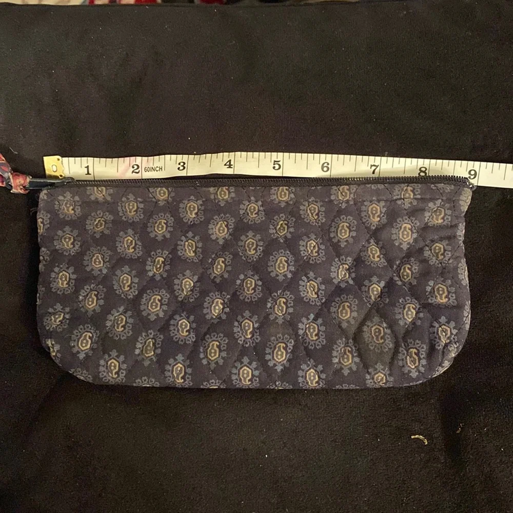 Vera Bradley vintage navy cosmetic bag - Picture 2 of 4